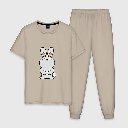 Мужская пижама Cute Rabbit / Миндальный – фото 1
