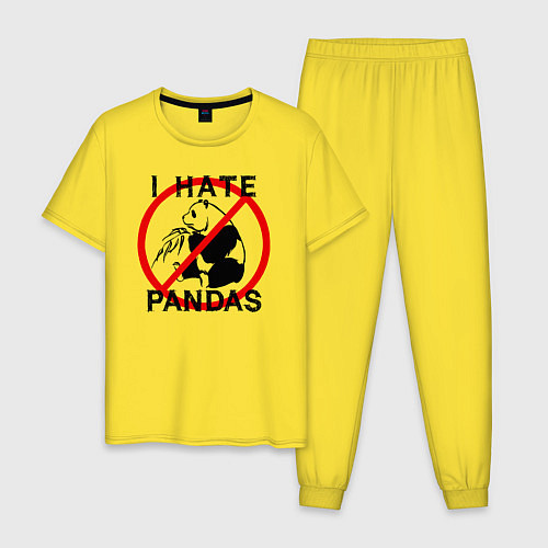 Мужская пижама Я ненавижу панд / Желтый – фото 1