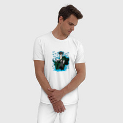 Пижама хлопковая мужская Доктор Ливси в стиле джоджо, цвет: белый — фото 2