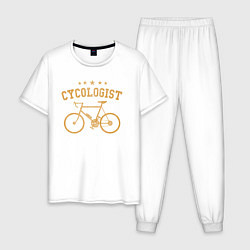 Пижама хлопковая мужская Велосипедист 5 звезд, цвет: белый