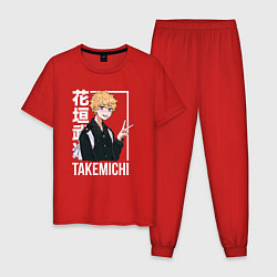 Пижама хлопковая мужская Такемичи Ханагаки ТМ, цвет: красный