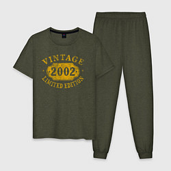 Пижама хлопковая мужская Винтаж 2002, цвет: меланж-хаки
