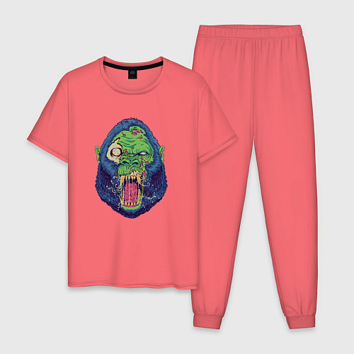 Мужская пижама Горилла - зомби / Коралловый – фото 1