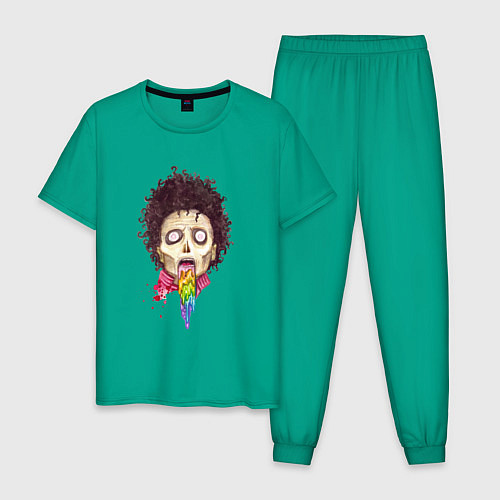 Мужская пижама Зомби с радугой / Зеленый – фото 1