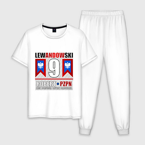Мужская пижама Роберт Левандовски сборная Польши / Белый – фото 1