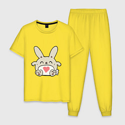 Пижама хлопковая мужская Love Rabbit, цвет: желтый
