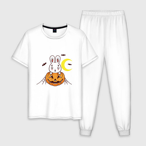 Мужская пижама Кролик - Хэллоуин / Белый – фото 1