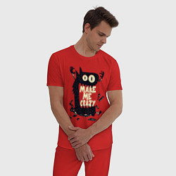 Пижама хлопковая мужская Монстрик и сладости, цвет: красный — фото 2