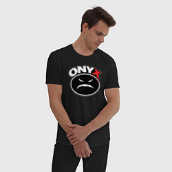 Пижама хлопковая мужская Onyx - black logo, цвет: черный — фото 2