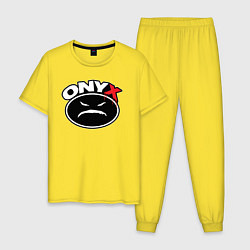 Пижама хлопковая мужская Onyx - black logo, цвет: желтый