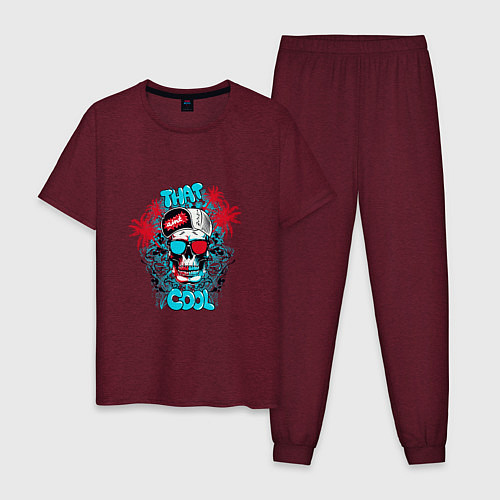 Мужская пижама That aint cool / Меланж-бордовый – фото 1
