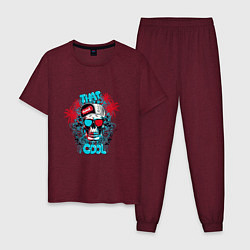 Пижама хлопковая мужская That aint cool, цвет: меланж-бордовый