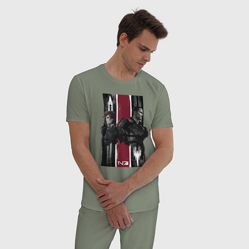 Мужская пижама Mass Effect N7 - Shepard / Авокадо – фото 3