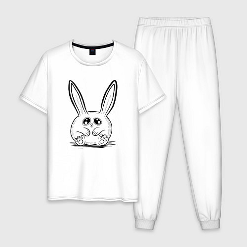 Мужская пижама Кролик-пухляш / Белый – фото 1