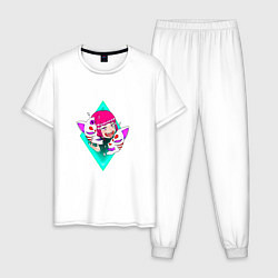 Пижама хлопковая мужская Кицунэ: Anime, цвет: белый