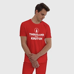 Пижама хлопковая мужская Thousand Foot Krutch белое лого, цвет: красный — фото 2