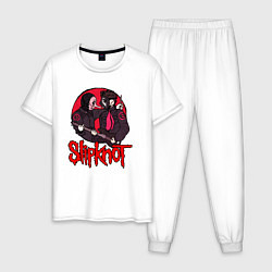 Пижама хлопковая мужская Slipknot rock, цвет: белый