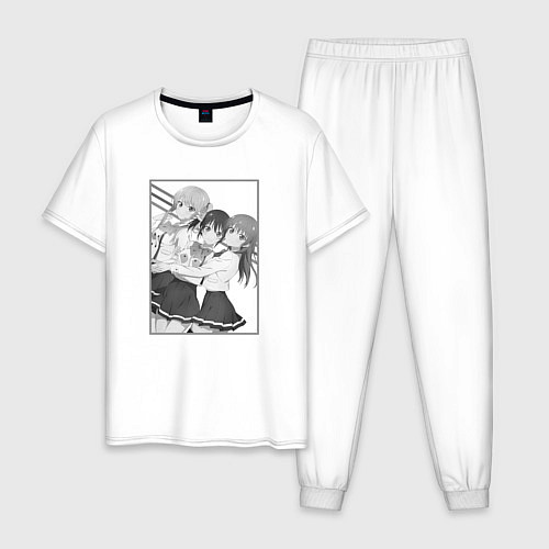 Мужская пижама Нагиса с Рикой и Саки - Мои девушки / Белый – фото 1