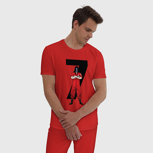 Мужская пижама Slipknot Семерка / Красный – фото 3