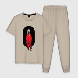 Пижама хлопковая мужская Slipknot - ноль, цвет: миндальный