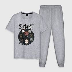 Пижама хлопковая мужская Slipknot art fan, цвет: меланж