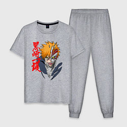 Пижама хлопковая мужская Облик пустого - Ичиго куросаки, цвет: меланж