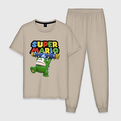 Пижама хлопковая мужская Super Mario - Spike - Character, цвет: миндальный