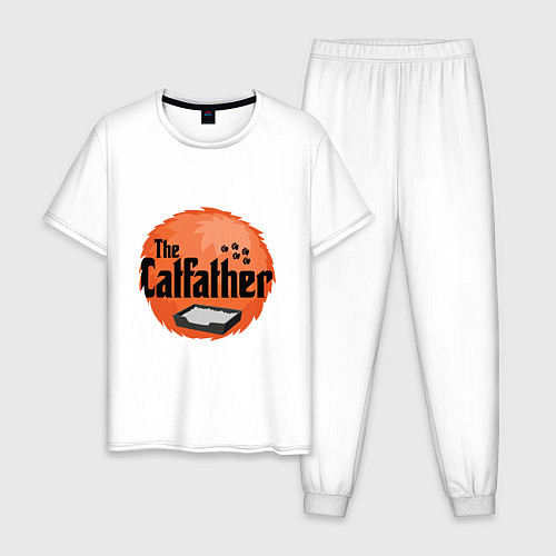 Мужская пижама Cat father / Белый – фото 1