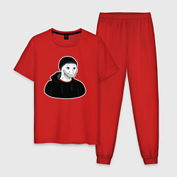 Пижама хлопковая мужская Doоmer, цвет: красный