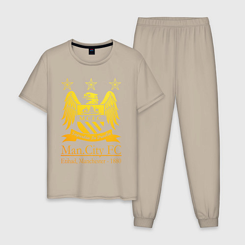 Мужская пижама Manchester City gold / Миндальный – фото 1