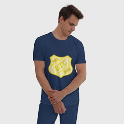 Пижама хлопковая мужская Bitcoin 2023, цвет: тёмно-синий — фото 2