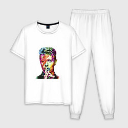 Пижама хлопковая мужская David Bowie singer, цвет: белый