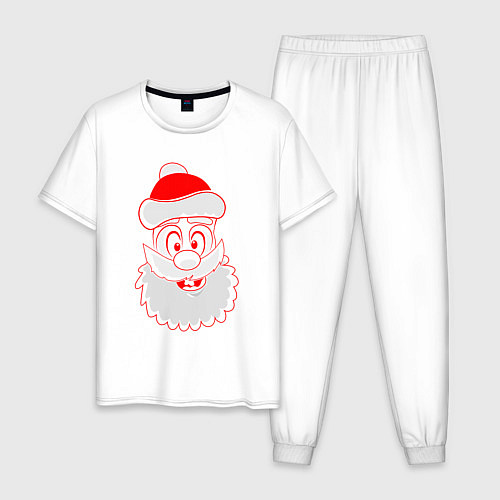 Мужская пижама Лицо Деда Мороза / Белый – фото 1