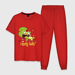 Пижама хлопковая мужская Nutty - candy kills, цвет: красный