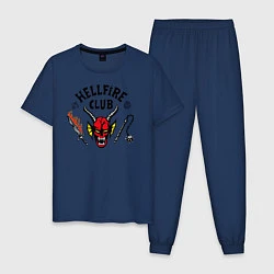 Пижама хлопковая мужская Hellfire сlub art, цвет: тёмно-синий