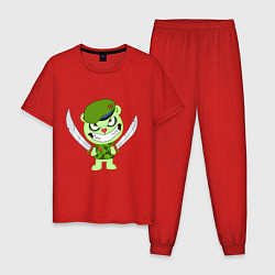 Пижама хлопковая мужская Angry Flippy, цвет: красный