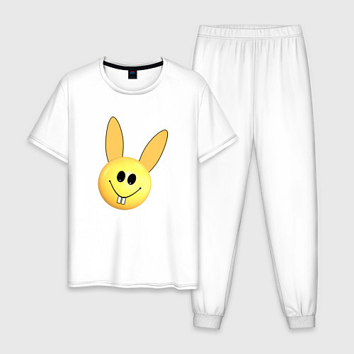 Мужская пижама Кролик-смайлик / Белый – фото 1