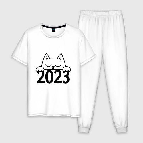 Мужская пижама Cat 2023 / Белый – фото 1