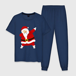 Пижама хлопковая мужская Дед мороз дэб, цвет: тёмно-синий