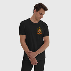 Пижама хлопковая мужская Сборная Испании логотип, цвет: черный — фото 2