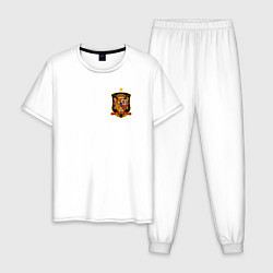 Пижама хлопковая мужская Сборная Испании логотип, цвет: белый
