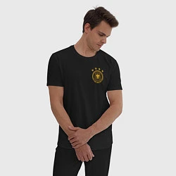 Пижама хлопковая мужская Сборная Германии логотип, цвет: черный — фото 2