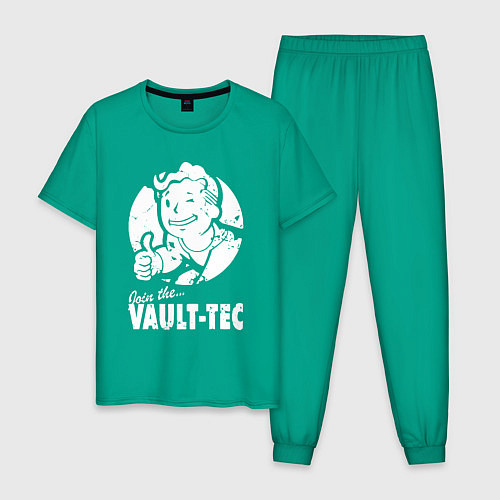 Мужская пижама Vault boy - join the vault tec / Зеленый – фото 1