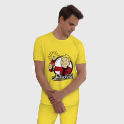 Пижама хлопковая мужская Vault boy - nuka cola, цвет: желтый — фото 2