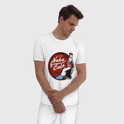 Пижама хлопковая мужская Nuka cola sticker, цвет: белый — фото 2