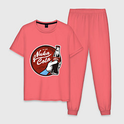 Пижама хлопковая мужская Nuka cola sticker, цвет: коралловый