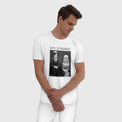Пижама хлопковая мужская Дэмиан Десмонд и Аня Форджер - Семья шпиона, цвет: белый — фото 2