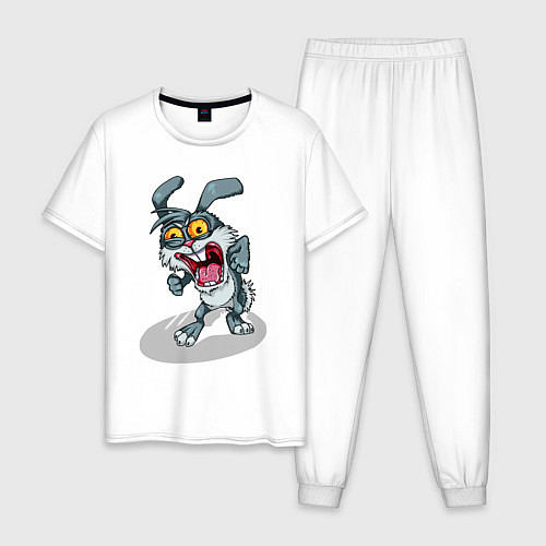 Мужская пижама Безумный кролик / Белый – фото 1