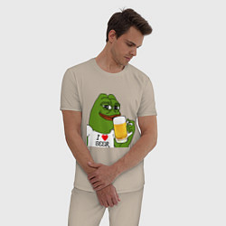 Пижама хлопковая мужская Drink Pepe, цвет: миндальный — фото 2