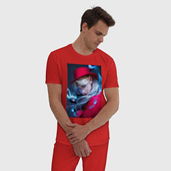 Пижама хлопковая мужская Felix fan art No Easy, цвет: красный — фото 2